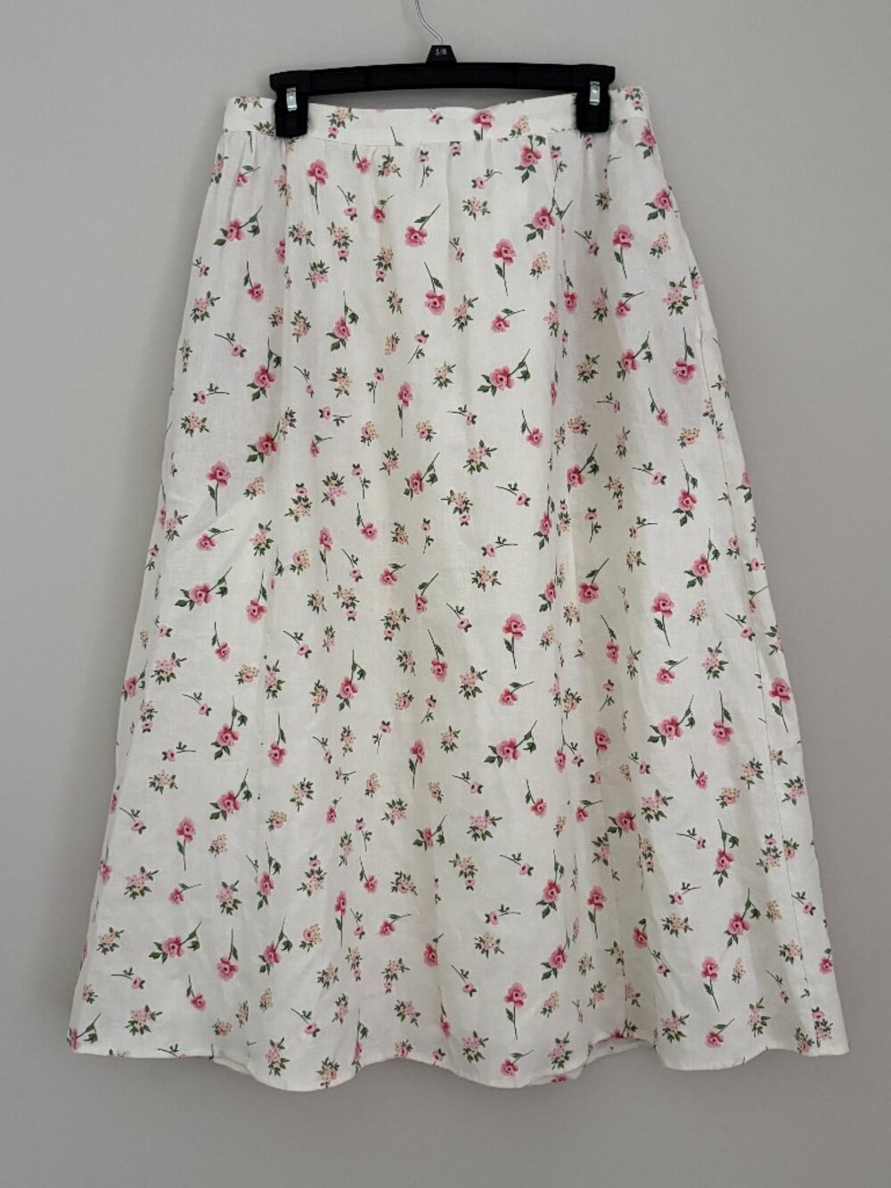 Joie Linen Mix Ditsy Rosebud Midi Skirt Cottagecore Coquette Garden Party Chic M